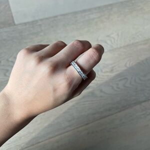 Silver Channel Set Eternity Band